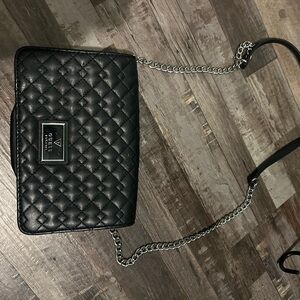 Guess Black Quilted Chain Crossbody